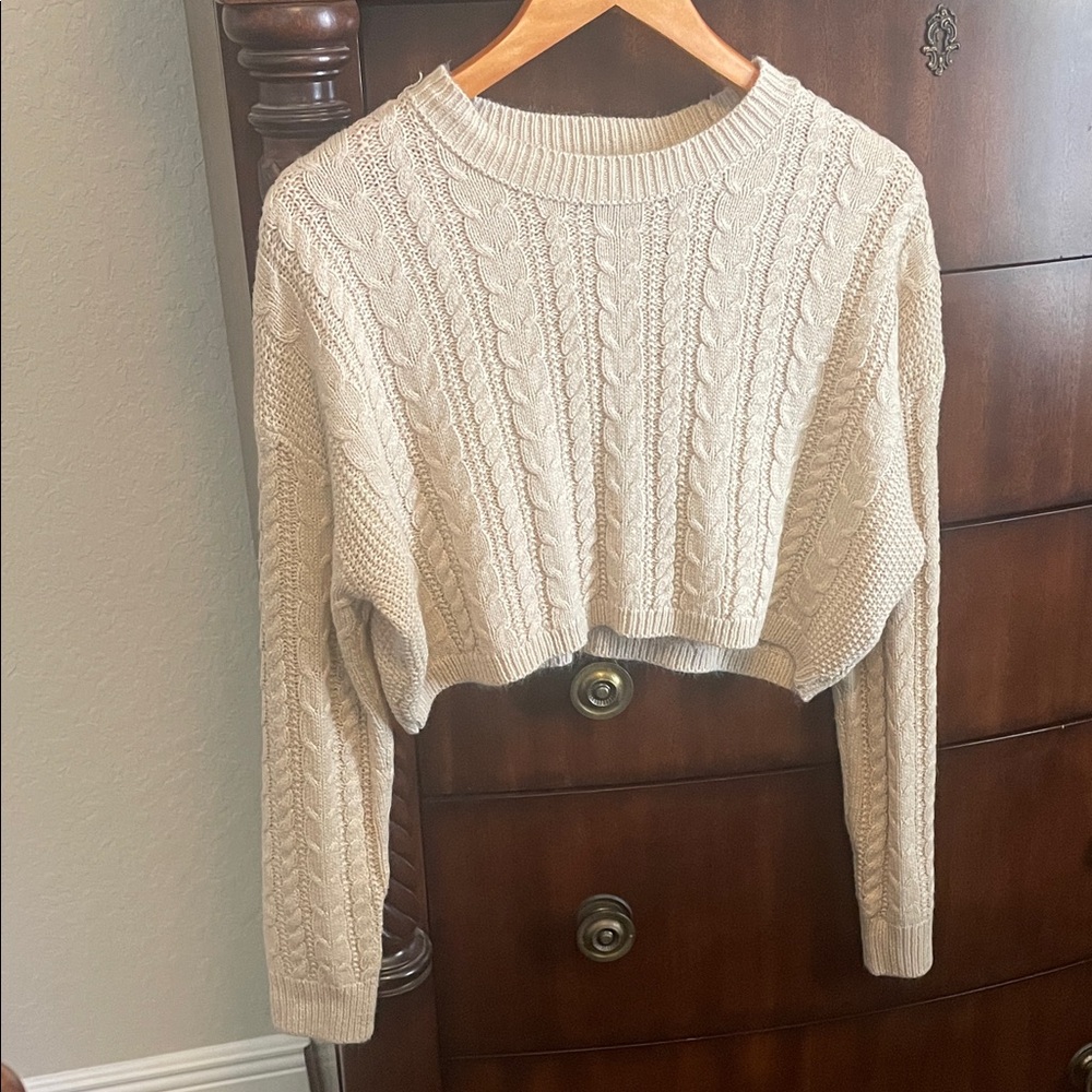 Streetwear Society Beige Cable Knit Sweater